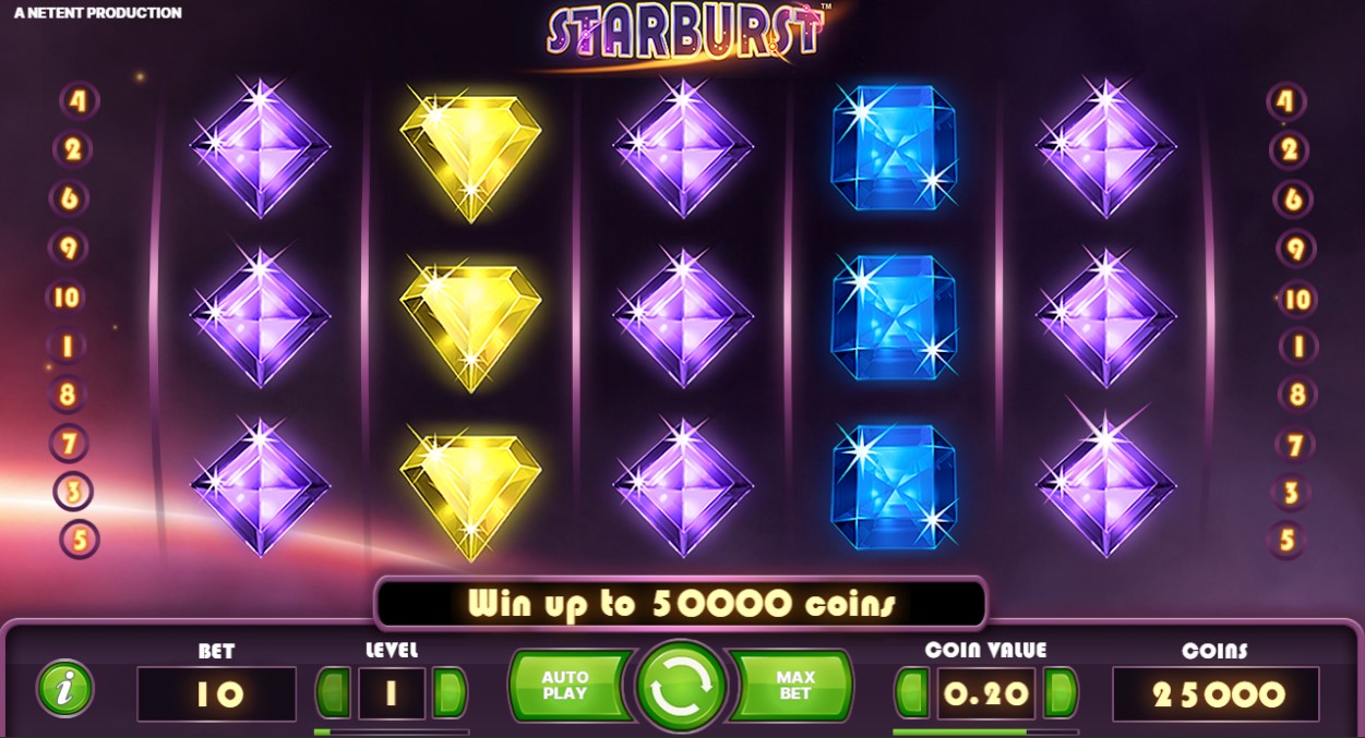 Starburst casino slot screenshot